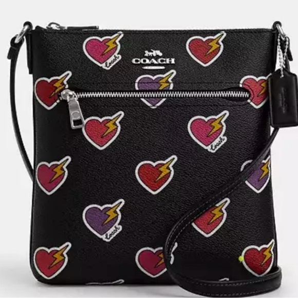Coach Handbags - COACH NWT Mini Rowan File Bag With Heart Bolt Print